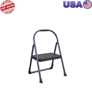 Folding Step Stool 225lb Capacity Lightweight Non-Marring Slip-Resistant Navy US - Picture 1 of 8