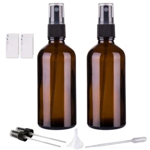 Glass Spray Bottles 4 OZ Amber Empty Spray Bottle For Essential Oils Small 2Pack - Picture 1 of 3