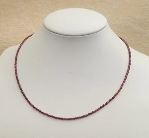 Edelsteinkette 42cm Zirkon Halskette  2,2 mm facettierten Perlen - Collier - Bild 1 von 8