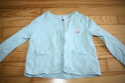 gilet bleu 5 ans coton manege au bord de mer poches manège bon état - Photo 1/3