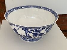 Chinese blue and white vase with decoration of warriors, roughly 5.5” diameter