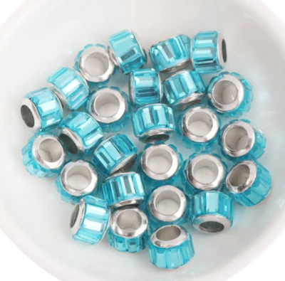 100件装欧洲小饰品手链项链间隔树脂大孔珠吊坠 — 第 1/4 张图片