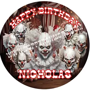 KILLER KLOWNS Personalized Edible Print Cake Topper Frosting Sheets 5 Size - Picture 1 of 7