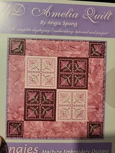 4D Amelia Quilt CD Rom Angie Spong Machine Embroidery Designs Very Good 2007 - Picture 1 of 2