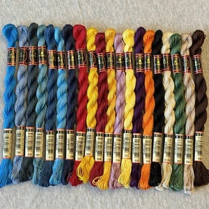 20 DMC Coton Perle Size 5 Thread 100% Cotton Assorted Colors No Repeats - Picture 1 of 5