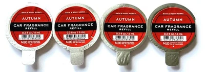 4 BATH BODY WORKS OTOÑO AROMA PORTÁTIL FRAGANCIA RECARGA AMBIENTADOR COCHE Foto 1 de 2