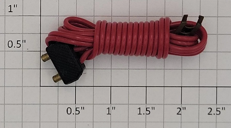 Bachmann 102RF Early Ver. Red  2 Wire Male Plug Power Cable w/ Fork Terminals - Image 1 of 1