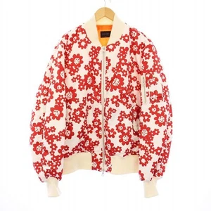 Excellent Sophnet. Flower Print Ma-1 Blouson Jacket Xl White Red Soph-192000 /Kh - Picture 1 of 9