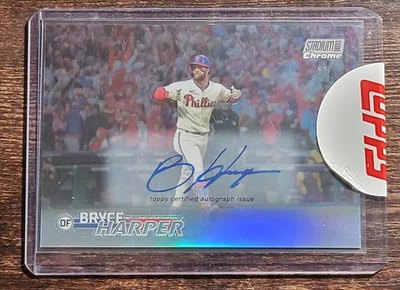 2023 Stadium Club Chrome SSP Bryce Harper “Bedlam at the Bank" On-Card Auto 6/25 - Image 1 of 3