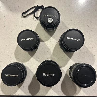 Vintage Lens Bundle – Olympus & Vivitar (5 Lenses + 2x Matched Multiplier) - Image 1 of 4