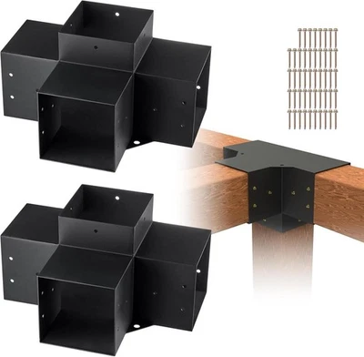 VEVOR Kit Staffe per Pergola 15x15 cm Supporto per Pali in Legno da Carpenteria - Immagine 1 di 4