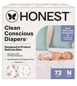 The Honest Company Pannolini Consapevoli Puliti per Pelle Delicata fino al 100%...W2 - Foto 1 di 7