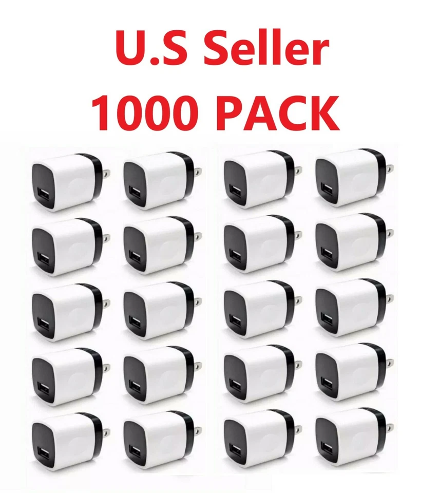 1000-PACK USB Wall Charger Power Adapter AC Home US Plug FOR Samsung LG iPhone - Image 1 of 1