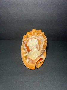 Caracola romana neoclásica tallada a mano italiana vintage camafeo concha marina - Imagen 1 de 6
