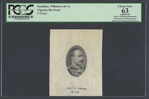 Portugal Vignette Die Proof Mouzinho de Albuquerq Used on 20 Escudos 1929 P143 - Picture 1 of 2