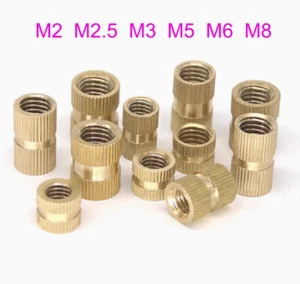 M2 M2.5 M3 M6 M8 Brass Thread Inserts Nuts Knurl Nut Copper Insert With Plastic - Picture 1 of 11