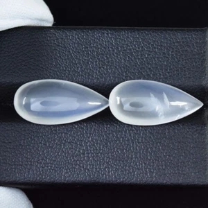 10,30 Cts Incredibile Sade Blu Pietra di Luna Blu Naturale Coppia di Pere Lunghe...!!!!! - Foto 1 di 2