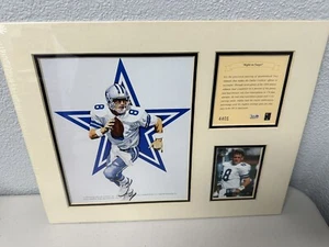Troy Aikman Dallas Cowboys 1994 Kelly Russell Studio Lithograph Art Print Poster - Picture 1 of 9