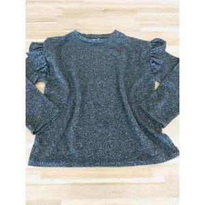 Zara Kids Sweater 8 Long Sleeve Flutter Dark Gray Soft Knit Pullover Winter - Picture 1 of 9