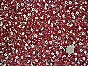 1/2 YD VINTAGE COLONIAL FLORAL ANTIQUE QUILT DOLL # 418 Made in USA - Picture 1 of 2