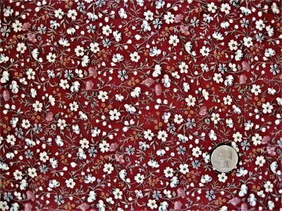 1/2 YD VINTAGE COLONIAL FLORAL ANTIQUE QUILT DOLL # 418 Made in USA - Image 1 of 2