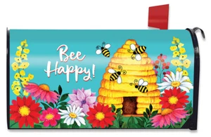 Bee Happy Hive Spring Magnetic Mailbox Cover Beehive Standard Briarwood Lane - Picture 1 of 5