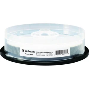 VERBATIM 4X Blu-Ray BD-R XL 100GB TL White Inkjet Printable 10 pk Spindle 98897 - Picture 1 of 1