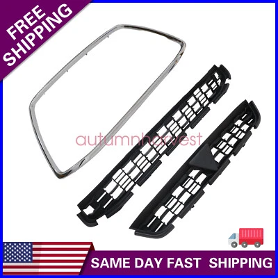 Totalmente Nuevo Se Adapta a Mitsubishi RVR 2013-15 Moldura de Parrilla Negra + Parrilla Superior Inferior Foto 1 de 4