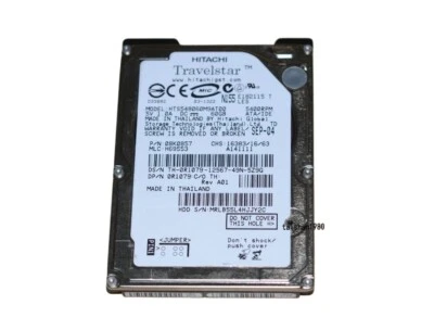 Hitachi Travelstar 5K80 HTS548060M9AT00 60GB Internal 5400RPM 2.5" 08K0638 HDD - Image 1 of 4