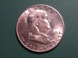 1949-D Franklin Silver Half Dollar.. .#PSD22....Choice AU - Picture 1 of 2
