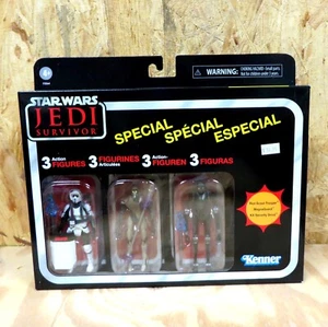 JEDI SURVIVOR Star Wars 3.75" Action Figure (3-Pack) Retro Vintage Kenner NEW - Picture 1 of 1