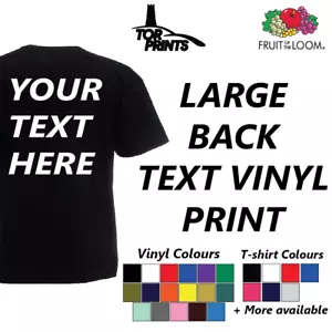 Personalised / Custom T-Shirt Large Back Text Printed T Shirt Vinyl - Picture 1 of 17