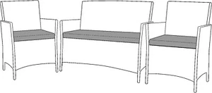 Wasserdichte Sitzkissen Auflagen für Garten Rattan Möbel Outdoor abnehmbarer Bezug - Bild 1 von 36