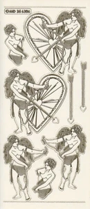 3D Stickerbogen-Armor- transparent- gold oder silber-6306 - Bild 1 von 3