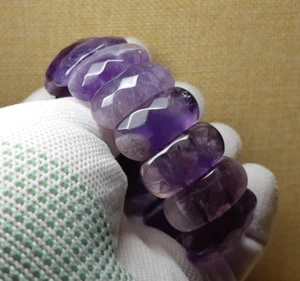 AMETHYST HELL facettiert *** breiter Stretch Armband oval dehnbar 19-22 cm - Bild 1 von 17