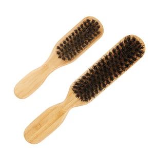 Hair Brush Wood Handle Boar Bristle Beard Brush Comb Detangling Straighte - Zdjęcie 1 z 14