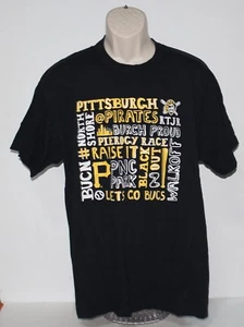 MLB Pittsburgh Pirates "Let's Go Bucs, Burgh Proud" Men's Black T Shirt - Picture 1 of 3