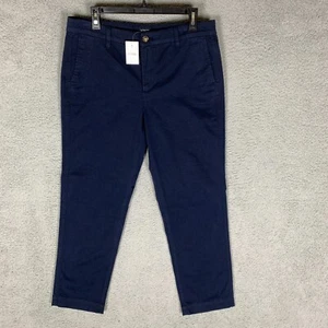 J.Crew Girlfriend Chino Women's 10 Navy High Rise Stretch Straight Pant NWT $69 - Picture 1 of 14