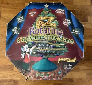 EZ ROTATING CHRISTMAS TREE STAND ROTATES FULL 360 DEGREES W/ 2 LIGHT OUTLETS - Picture 1 of 15