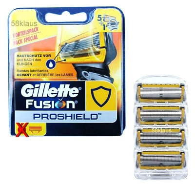 4 Gillette Fusion ProShield Rasierklingen / 4 Stück / 4er Set - gelb