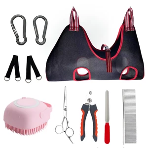 Pet Grooming Hammock with Nail Clippers/Nail Trimmers/Grooming Scissors - Picture 1 of 6