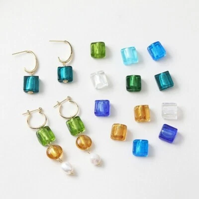 10pcs Square Glass Bead,Transparent Square Lampwork Bead,DIY Earring Beads - Image 1 of 4