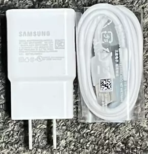 OEM SAMSUNG USB-A Charging Wall adapter EP-TA200 & Type-C Cable White - Picture 1 of 3