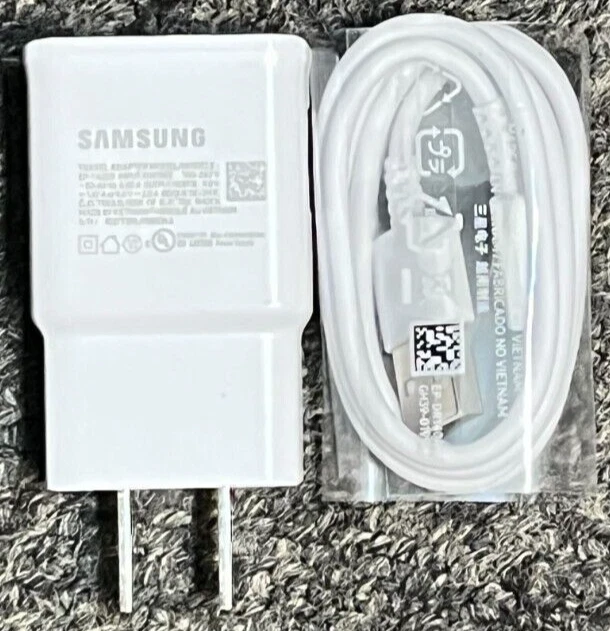 OEM SAMSUNG USB-A Charging Wall adapter EP-TA200 & Type-C Cable White - Image 1 of 3