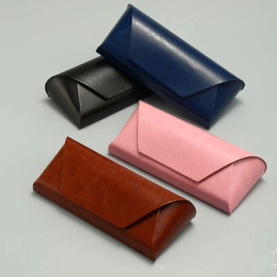 Retro Cowhide Bun Leather Eyeglass Case Sunglasses Reading Glasses Storage Box - Image 1 of 4