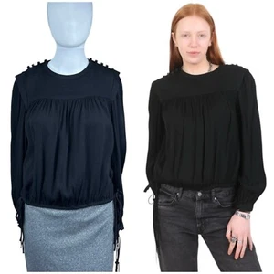 Isabel Marant Nathael Top MEDIUM Langarm Boxy Bluse Whimsigoth Boho - Bild 1 von 20