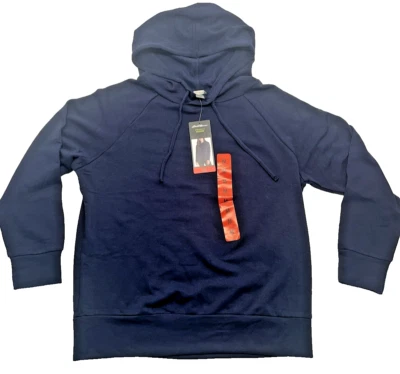 NEW Eddie Bauer Size Medium Women's Navy Blue Ultrasoft 4 Way Stretch Hoodie - Imagem 1 de 4
