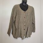 Flax size 22/24 linen textured button up shacket/cardigan