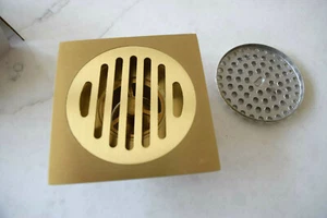 Brass Floor Drain Waste Drain Strainer 4" For Bathroom Kitchen Modern - Picture 1 of 4