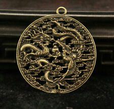 3.8 cm China Brass Pendant Dragon phoenix Pendant amulet handcraft Pendant